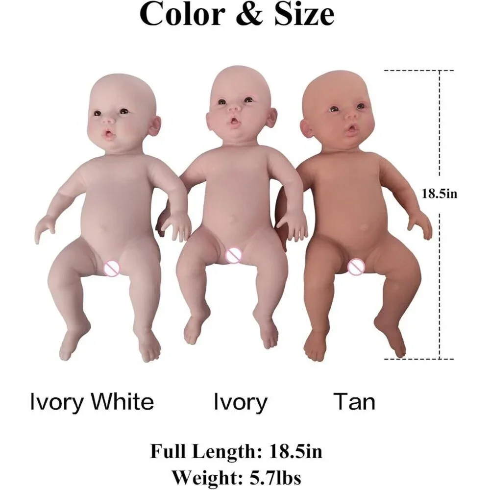Baby Doll Soft Vinyl Newborn Doll in Flesh Tone - Unbranded